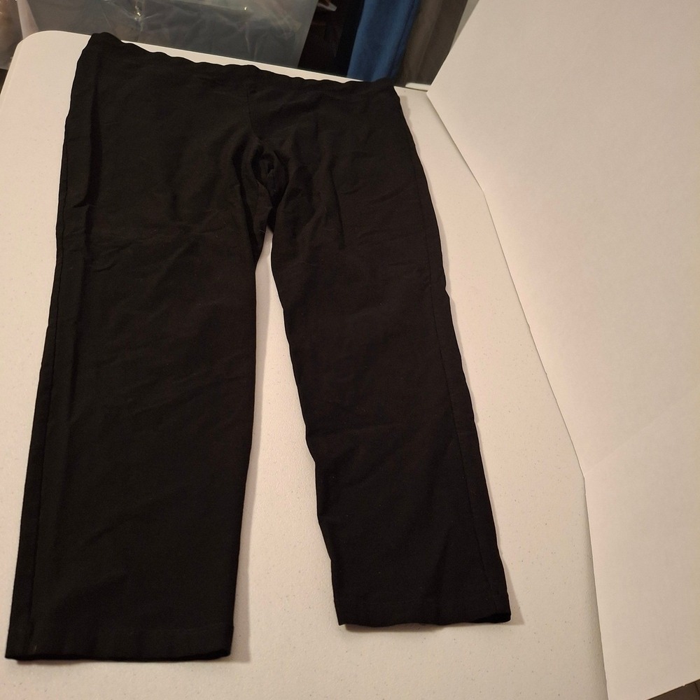 Eileen Fisher Woman Black Viscose Stretch Pull On Slim Ankle Pants Plus‎ Size 1X